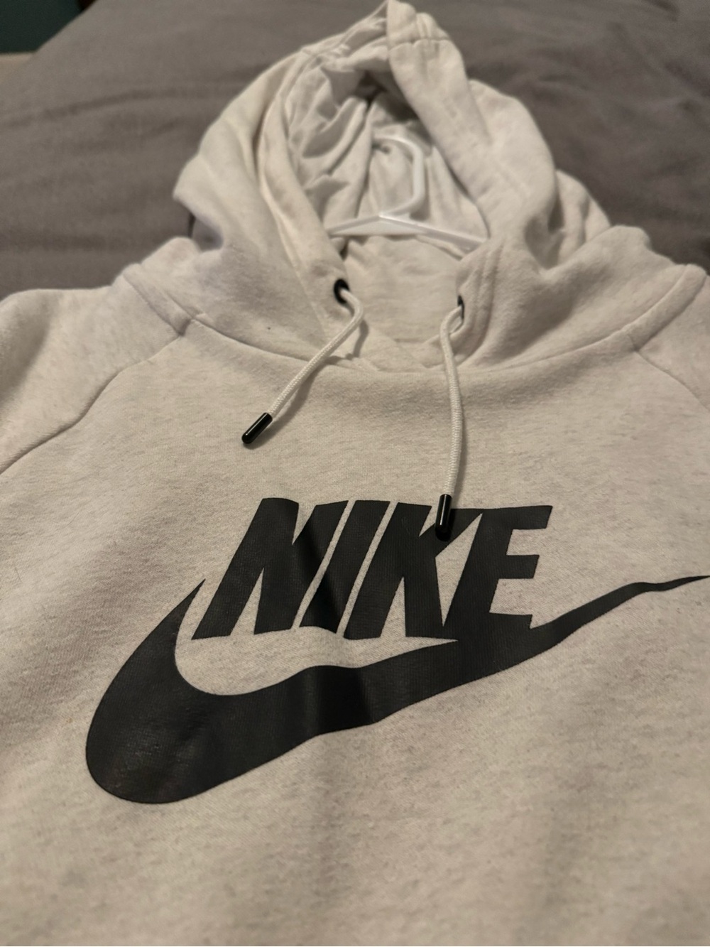 Nike Light Oatmeal color Hoodie with Black Swoosh